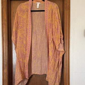 J. Jill Paisley Kimono in Pink and Yellow